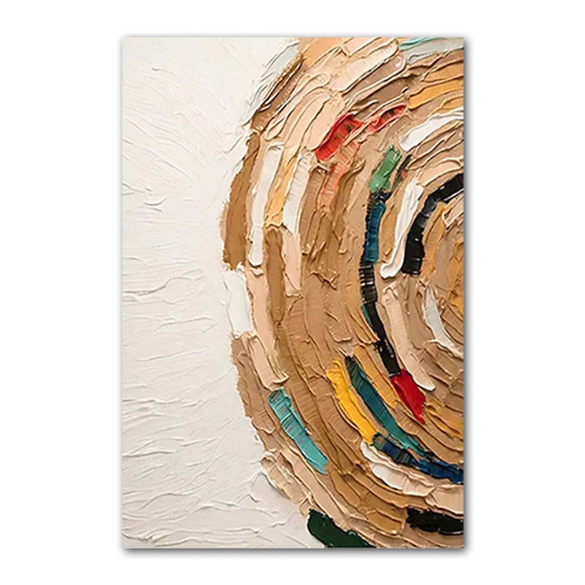 Abstract Half Circle 3d Heavy Textured Partial Oil Painting